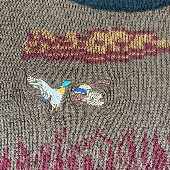 Vintage Paulo Conti Sweater Mens XL Wildlife Mallard Ducks Hunting Outdoor Cabin - Picture 5 of 16